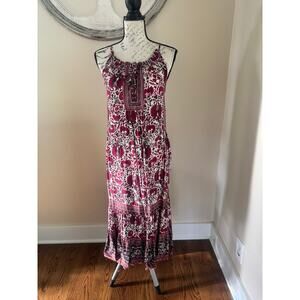 Artisan NY Women Long Dress Floral  Red Size 6